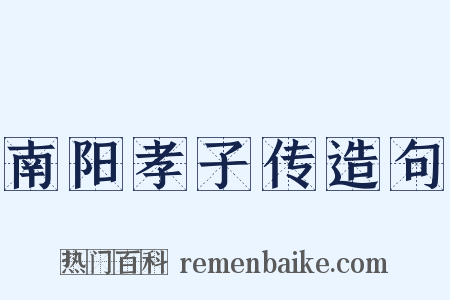 南阳孝子传造句是什么意思的图片